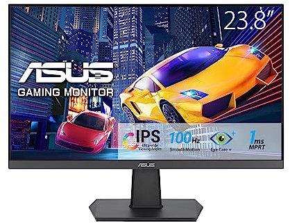 ASUS VA24EHF Eye Care Monitor Gaming 24” pollici (23,8), IPS Full HD, Frameless, 100Hz, Adaptive-Sync, 1ms MPRT, HDMI, Filtro Luci Blu, Anti-sfarfallio, Montabile a Parete, Nero