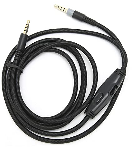 Ejoyous HyperX Cloud Alpha Kabel, Kopfhörerkabel 3.5mm Stecker auf Stecker Audiokabel mit Lautstärkeregler Hochwertige und strapazierfähige Headset Kabel Schnur für verbesserten Sound