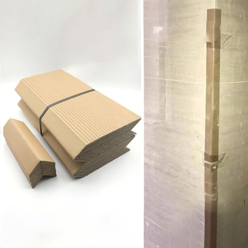 AMUFJJ Kantenschutz Karton-Kantenumreifungsschutz, V-Brett-Kanteneckenschutz for Türrahmen-Kantenschutz, stabilisiert Lagersendungen, Plattenecken 4 mm dick, 1 3 4,5 7,5 Fuß(100 Pack,L 2ft(61cm))