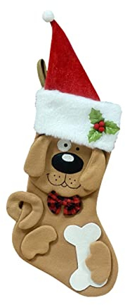 Söt Katt Hund Julstrumpor Xmas Pet Öppen Spis Hängstrumpor Personliga Hängande Prydnader för Juldekorationer(Hund)