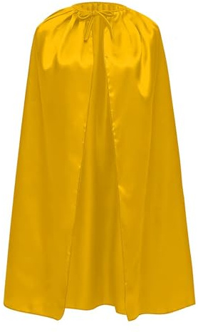 Carnavalife Capa Superheroe Superheroina para Adolescente y Adulto Hombre Mujer Satin con Brillo Super-man Bat-man Flash (S/90CM, Capa Satin Amarillo)