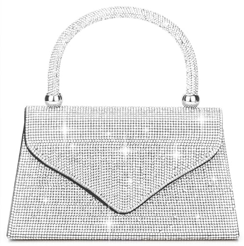 Davmrio Damen Abendtasche Geldbörse Clutch Tasche Damen Strass Geldbörsen Glitzer Kleine Handtaschen Party Hochzeit Abschlussball, Schwarz