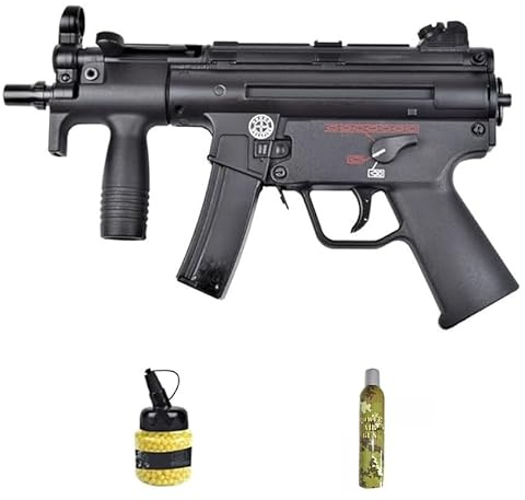 Well G55K Tipo MP5 blowback gren Gas (6 mm) | Fucile Airsoft (pallini in PVC) Calibro 6 mm + caricatore 1000 pallini 0,12 g + Green Gas. Sistema Blowback (Potenza: 0,9 joule)
