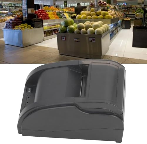 Hyuduo Hochgeschwindigkeits-HD-Druck-USBBelegdrucker, Tragbarer 58-mm-Drucker mit Mehreren Konnektivität für Supermarktrestaurants (EU-Stecker 100 bis 240 V)