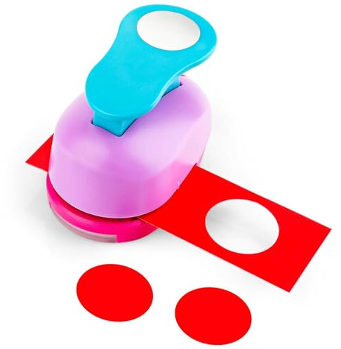 Circle Punch - 25mm/1inch Round Paper Punch for Crafts, Cardstock & Gift Wrapping (Random Color)