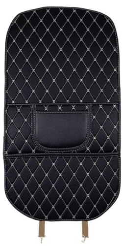 ZHSDMB 2 Stück Auto Rücksitz Anti Kick Pad für VW Tiguan L/Tiguan X, Wasserdicht Leder Rückenlehne Anti-Kick Pads Autositz RüCkenschutz Mit Taschen Sitzschutz Autositzschutz,Black-L