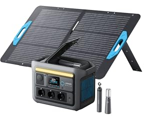 Anker SOLIX C800 Plus Tragbare Powerstation mit 100W Solarpanel, 1200W (1600W Spitzenleistung) Solargenerator für Campingbeleuchtung, 768Wh LiFePO4 Akkus für Camping, Wohmobil, Reisen, Stromausfall