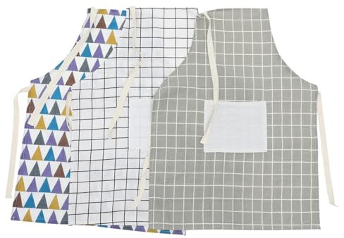 FELTECHELECTR Küchenschürze aus Polyester 3-teilig/Set : „Dad the Grill “ Unisex wasserdicht ölbeständig große Taschen