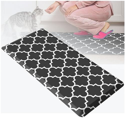 LULUMAIC Dicke Küchenmatte 0,47, dämpfend und ermüdungshemmend, Rutschfester, wasserdichter PVC-Küchenteppich, Anti-Ermüdungsmatte für die Küche, für Küche, Büro, Waschbecken,