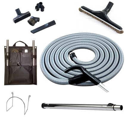Kit d'accessoires pour aspirateur central avec tuyau On/Off Ergo - 12,2 ML - Compatible avec Beam, Cyclovac, Duovac, Husky et autres marques - une multitude d'accessoires