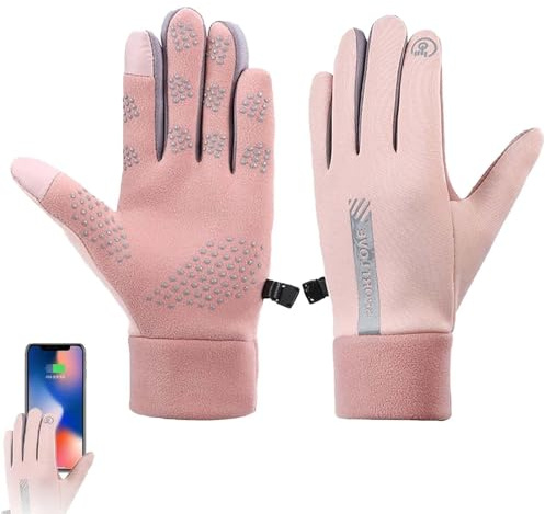 STIFFENERS Waterproof Thermal Gloves for Women - Touch Screen Non-Slip Cold Resistant Winter Warm Cycling Running Hiking Gloves