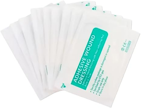 AOVNA 20 apósitos adhesivos estériles de 6 cm x 7 cm, apósitos de primeros auxilios, transpirables, suaves, estériles para cortes, rozaduras, pequeñas úlceras por presión