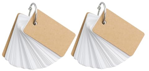 AUTSUPPL Notizblock aus Kraftpapier, 10 Stück, Quadratisch, Weiß | Tragbar für Notizen und Lesezeichen, Einfache Blätter im Binder Stil, Papier für Schreibwaren