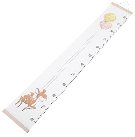 BESTonZON Wachstumstabelle zum Aufhängen mit Ebene und Ballonmotiv aus Canvas Einfache Wanddekoration Praktische Größenmesslatte für Kinder für Kinderzimmer im Kindergarten und Zuhause