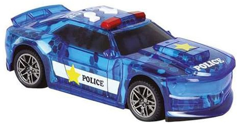 WELL HOME - Coche de policía con luz y sonido de 20cm en color ALEATORIO en azul o rojo