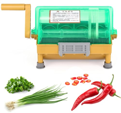 Hand Scallion Cutter with Stainless Steel Blade, 3 MM Commercial Vegetable Chopper, Parsley Shredder Kitchen Cutting Machine, Chopped Scallions/Green Onions/Leeks/Cilantro/Garlic