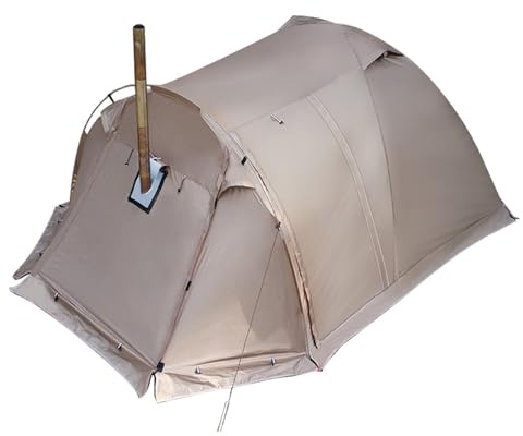 Tenda da Campeggio, con Doppia Parete, Tenda divisoria per stanze Separate, con Jack per fornello e Due Pali per Tenda, Tenda Invernale Grande Tenda di Sopravvivenza Esterna Impermeabile
