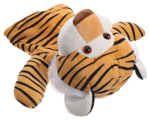 PRETYZOOM Handpuppen Tiger Große Plüschhandpuppe Für Puppentheater Interaktive Spielzeugfigur Für Junge Mädchen Kuschelige Tierfigur Mit Beweglichem Mund Für Geschichtenerzählen Und