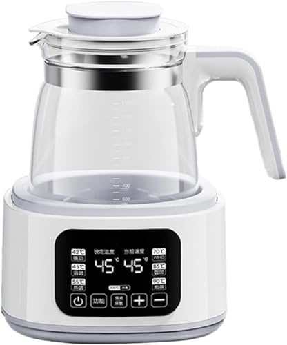 Smart Electric Kettle 1.3L | Quiet Boil & Fast Heating | LED Touch Screen & Temperature Control | 72H Keep Warm | 360° Chassis Heating | Milk Warmer & Tea Pot | Borosilicate Glass (White,A)