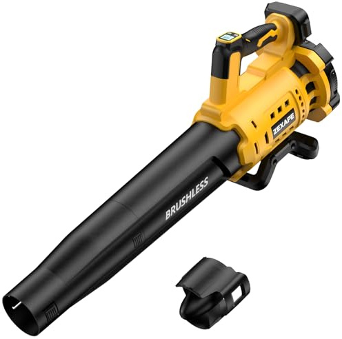 Trådlös lövblås för Dewalt 20 V maxbatteri, 480 CFM elektrisk fläkt med borstlös motor, 6 variabel hastighet upp till 130 MPH, digital displaykontroll handhållen fläkt för gräsmatta, gård (inget