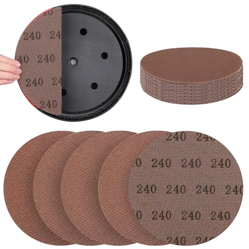 UMXIUO 25 Pièces Disque Abrasif 225 mm en Maille 240 Grain Papier a Poncer | Disque de ponçage Anti-colmatage pour Ponceuse Girafe, Ponceuse Plâtre, Murale, Autoagrippant