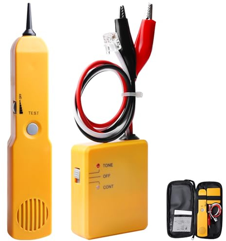 Drahtsucher und Tongenerator, Cable Tracker Multifunctional Netzwerktester Kabeltester Leitungssuchgerät, Identifizieren Sie Leitungen und testen Sie den Durchgang von RJ11-Telefonleitungen(Gelb)