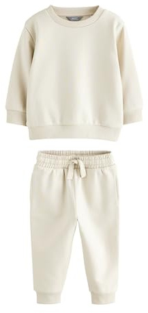 NEXT Niños Conjunto de sudadera y pantalones de chándal lisos Ecru Off White 5 Años-6 Años