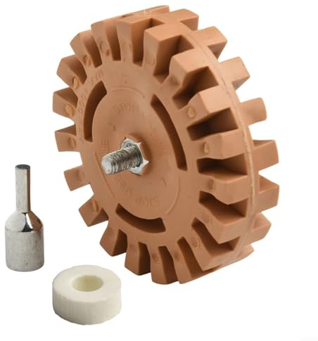 Pumixiy Rubber Degumming Wheel 100mm Sticker Remover Disc for Cars Foil and Trim Strip Removal Compatible with Electric Drills and Pneumatic Tools Paint Safe