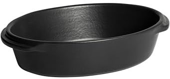 Emile Henry Mini Plat Ovale Solo – Céramique Haute Résistance – Cuisson Homogène pour Portions Individuelles – Coloris Basalte – Fabriqué en France