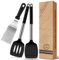 Spatola in silicone, 2 spatole in silicone, per la cucina, resistente al calore, in plastica, senza BPA, in silicone, per la cucina, colore: nero