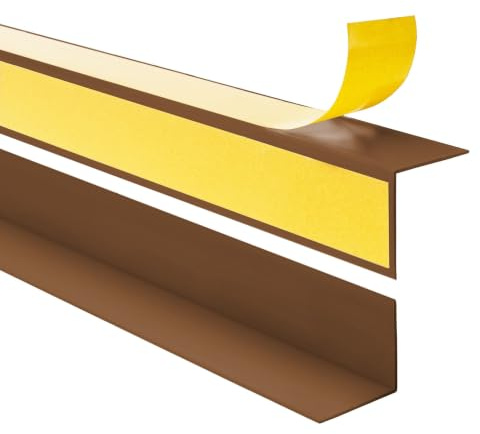 Quest Winkelleiste PVC 40x40 mm selbstklebend - Braun, 200 cm | Winkelprofil aus Hart-PVC, schützt Innenecken vor Stößen, Montage ohne Bohren, für Wand, Boden & Möbelkanten