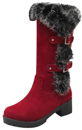 Generico Camperos Texani Donna Texani Western Boots a Metà Polpaccio Stivali Camperos Donna Stivaletto da Cowboy Cowgirl Stivali Donna Indianini Tronchetti Equitazione Tacco Medio Scarponcino