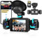 Inefala 4 Canali Dash Cam 360 Gradi Tutto Intorno 1080P Telecamera Auto con Scheda 64 GB, G-Sensor, WDR, Visione Notturna, Monitor di Parcheggio, Registrazione in Loop