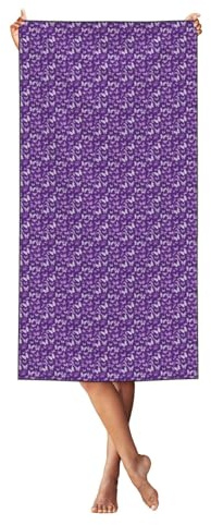 FBGHHTY Telo mare per adulti con stampa floreale con farfalle viola, per vacanze, piscina, picnic, yoga, coperta leggera per salotto all'aperto