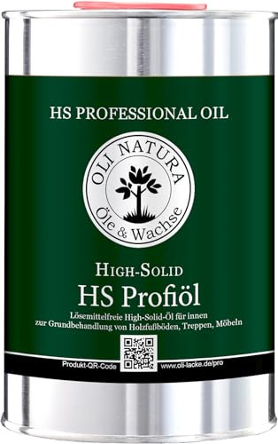 OLI-Natura HS Profiöl - lösemittelfreies, emissionsgeprüftes High-Solid Holzöl für Böden, Treppen und Möbel - Nur 1 Auftrag nötig, 1Liter