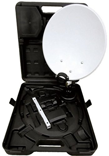 Opticum 9058 Camping/Balkon Sat-Anlage mit Koffer (HDTV, 3D, UHD, EasyFind Single LNB, 10m Kabelring) Lichtgrau