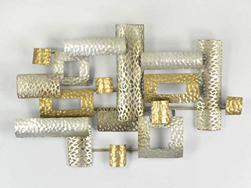 formano Wanddeko Metall 3D-Effekt Champagner Gold 70x44x6 cm Wanddekoration