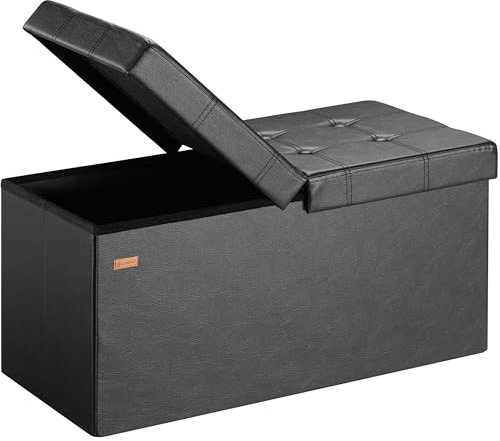 Casaria® Cassapanca Contenitore con Coperchio Pieghevole 80x40x40cm Pouf 131 L Scatola Portaoggetti Panca Box Salvaspazio Sedile Poggiapiedi