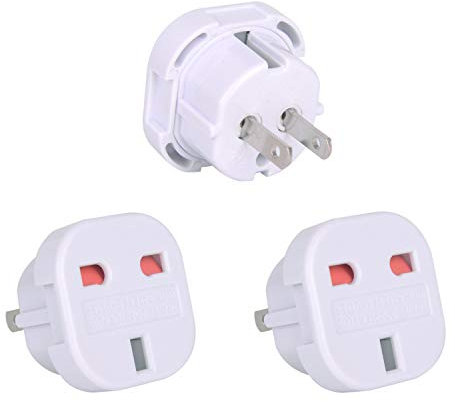 【3 Packs】UK to USA Travel Adapter suitable for US, Australia, Canada, Mexico,Thailand, Philippines, China, Japan, Vietnam -See Description