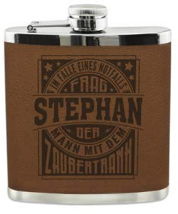 History & Heraldry Echter Kerl Flachmann Stephan - individuell und personalisiert mit Gravur, Name und Spruch