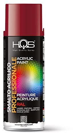 HQS Bomboletta di Vernice Spray Acrilica Colori Ral (Ral 3003 Rosso Rubino)