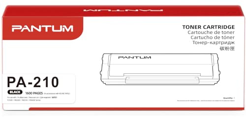 PANTUM PA-210 Originale Toner Nero Compatibile con Stampante Laser P2500W P2502W P2508W M6500NW M6550NW M6558NW M6600NW M6608NW ,1600 Pagine 1-Pack