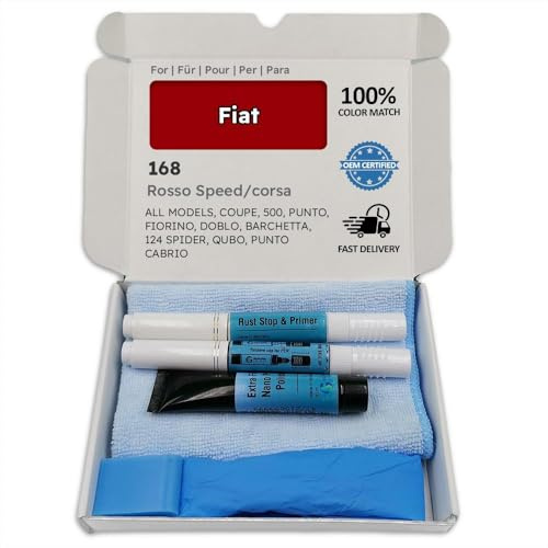 Genuine Colors Lackstift Rosso Speed Corsa 168 für FIAT Rot Coupe 500 Punto FIORINO DOBLO BARCHETTA 124 Spider QUBO Cabrio
