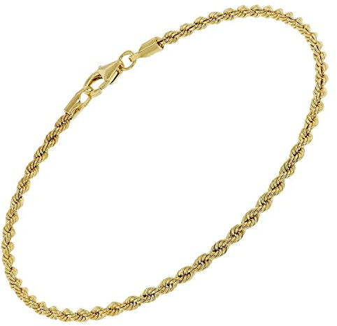 trendor Damen-Armband 333 Gold / 8 Karat Kordelkette 51881 | zauberhafter Goldschmuck für Frauen, wunderschöne Geschenkidee