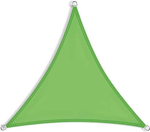 Sonnensegel Dreieck Rechtwinklig 8x8x8m Sonnenschutz imprägniert Polyester mit UV Schutz Balkon Sichtschutz Sichtschutz mit Edelstahl Befestigungs Kit für Pergola Beschattung Terrasse, Grün