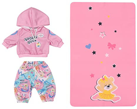 BABY born Sport Outfit in blau bestehend aus Shirt, Hose und Mütze für 36 cm Puppen, inkl. Schnuller und Kleiderbügel, 834954 Zapf Creation
