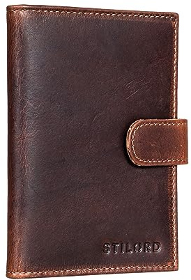STILORD Yoshi Reisepasshülle Leder Karten Portemonnaie Reiseorganizer Ausweishülle Leder Slim Wallet aus Echtleder Kartenhalter Vintage Farbe:Florida - braun