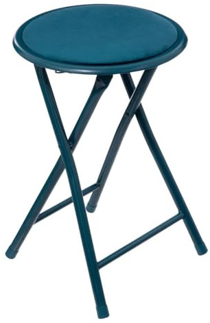 5 five simply smart Faltbarer Hocker aus blauem Samt