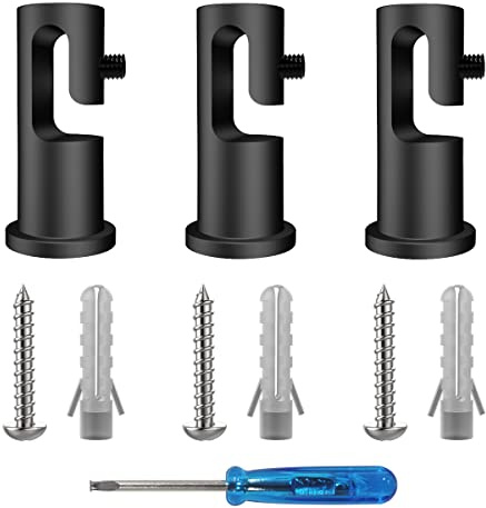 OASHISU 3 x Wand- und Deckenpins Aufputz-Kabelhalter für Lampe Schwarz | Kabelhalter als Deckenbefestigung Kabelhalterungen Wandhalterungen Deckenhalterungen DIY mit Schrauben und Dübeln