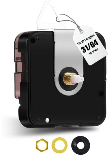 DEEWISH Uhrwerk für Wanduhr 12888, Quarzuhrwerk 8/12.4/14.5/17/20/23.5 mm Langer und kurzer Schaft, Super Lautlos Uhrwerke zum Selbsteinbau, DIY-Reparatur-Teile (Ohne Zeiger, DW-12888 Serie)